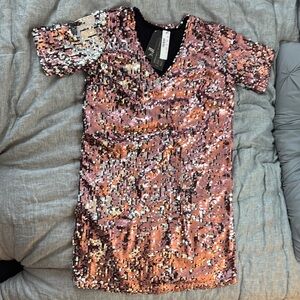 Universal Standard Sequin Mini Dress - Pink and Silver
